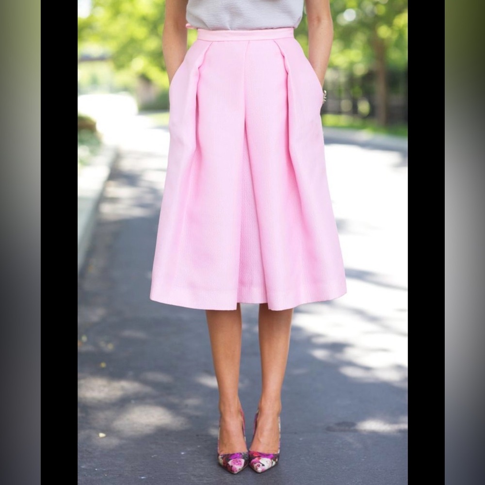Tibi Soft Pink A-Line Skirt